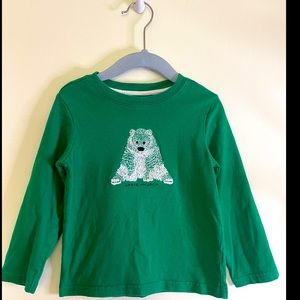 Janie and jack boys green polar bear long sleeve 3T